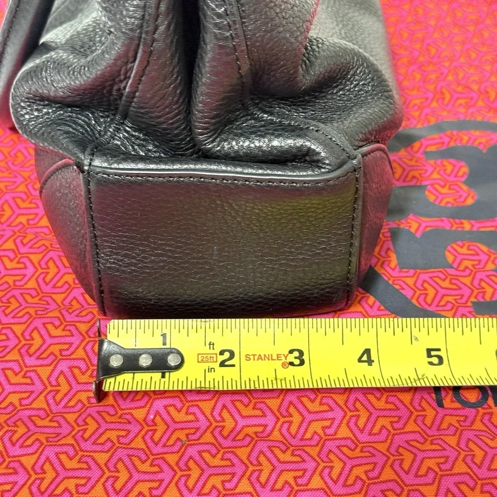 Tory Burch Robinson Triple Compartment Black Pebbled‎ Leather Tote Shoulder Bag